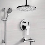 Remer TSR39 Tub and Shower Faucet Set with Handheld and Ceiling Rain Shower Head
